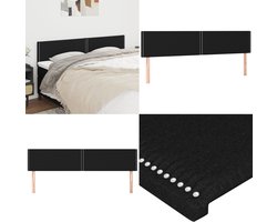 vidaXL Hoofdbord - Hoofdborden - Hoofdeinde - Houten Hoofdbord - Hoofdborden 2 st 90x5x78/88 cm stof zwart