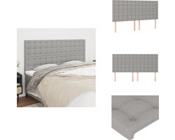 vidaXL Hoofdbord - Hoofdborden - Hoofdeinde - Houten Hoofdbord - Hoofdborden 4 st 100 x 5 x 78/88 cm stof lichtgrijs