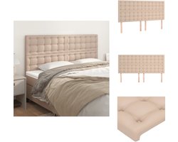 vidaXL Hoofdbord - Hoofdborden - Hoofdeinde - Houten Hoofdbord - Hoofdborden 4 st 100x5x78/88 cm kunstleer cappuccinokleurig