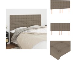 vidaXL Hoofdbord - Hoofdborden - Hoofdeinde - Houten Hoofdbord - Hoofdborden 4 st 100x5x78/88 cm stof taupe