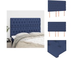 vidaXL Hoofdbord - Hoofdborden - Hoofdeinde - Houten Hoofdbord - Hoofdborden 4 st 80x7x78/88 cm stof blauw