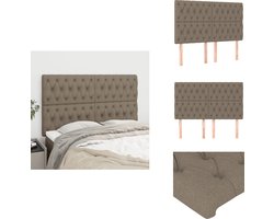 vidaXL Hoofdbord - Hoofdborden - Hoofdeinde - Houten Hoofdbord - Hoofdborden 4 st 80x7x78/88 cm stof taupe