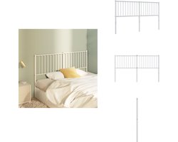 vidaXL Hoofdbord - Hoofdborden - Hoofdeinde - Metalen Hoofdbord - Hoofdbord metaal wit 160 cm