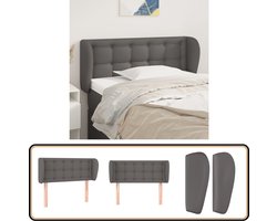 vidaXL Hoofdbord - Kunstleer - Grijs - 83x23x78/88 cm Hoofd Bord - Hoofdkussen - Bed Accessoires - Klassiek Hoofdbord - Grijze Hoofdbord