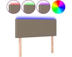 vidaXL - Hoofdbord - LED - 100x5x78/88 - cm - stof - taupe
