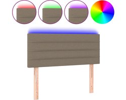 vidaXL - Hoofdbord - LED - 100x5x78/88 - cm - stof - taupe