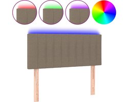 vidaXL - Hoofdbord - LED - 100x5x78/88 - cm - stof - taupe