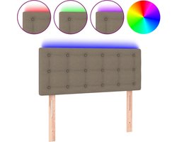 vidaXL - Hoofdbord - LED - 100x5x78/88 - cm - stof - taupe
