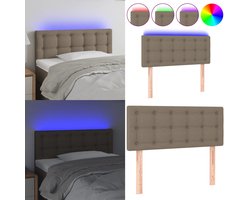vidaXL Hoofdbord LED 100x5x78/88 cm stof taupe - Hoofdbord - Hoofdborden - Hoofdeinde - Houten Hoofdbord