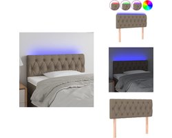 vidaXL - Hoofdbord - LED - 100x7x78/88 - cm - stof - taupe