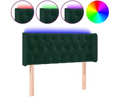 vidaXL - Hoofdbord - LED - 103x16x78/88 - cm - fluweel - donkergroen