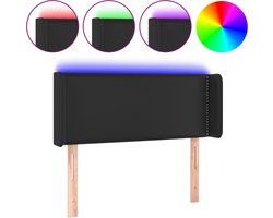 vidaXL - Hoofdbord - LED - 103x16x78/88 - cm - kunstleer - zwart