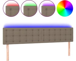 vidaXL - Hoofdbord - LED - 160x5x78/88 - cm - stof - taupe