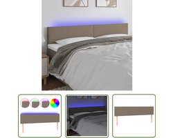 vidaXL Hoofdbord LED - 160x5x78/88 cm - Stof Taupe Hoofdboard - Led Verlichting - Tapijt - Slaapkamers - Bedroom Decor