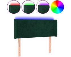 vidaXL - Hoofdbord - LED - 93x16x78/88 - cm - fluweel - donkergroen
