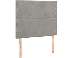 vidaXL - Hoofdbord - lichtgrijs - 100x5x118/128 - cm - fluweel