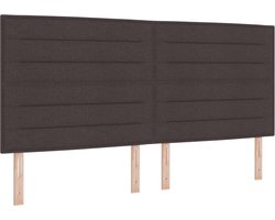 vidaXL - Hoofdbord - Lijnen - Ontwerp - Donkerbruin - 200 - cm - Stof