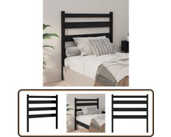 vidaXL Hoofdbord - Massief Grenenhout - Zwart Houten Hoofdbord - Hoofdbord Zwart - Massief Grenenhout - Hoofdbord Design - Beddecoratie