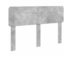 vidaXL - Hoofdbord - met - hoofdeinde - Beton - Grijs - 140 - cm - Bewerkt - hout