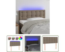 vidaXL Hoofdbord Met Led - Hoofd Bord Led - Hoofdbord LED 100x5x78/88 cm stof taupe - Taupecouleur Hoofdbord - Tapijt Stoffen Hoofdbord - Leeshoek Hoofdbord