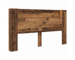 vidaXL - Hoofdbord - met - plank - Oudhout - 180 - x - 17 - x - 104,5 - cm - Bewerkt - hout