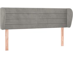 vidaXL - Hoofdbord - met - randen - 147x23x78/88 - cm - fluweel - lichtgrijs