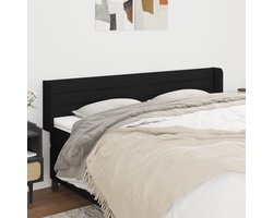 vidaXL - Hoofdbord - met - randen - 163x16x78/88 - cm - stof - zwart
