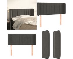 vidaXL Hoofdbord met randen 93x16x78/88 cm fluweel donkergrijs - Hoofdbord - Hoofdborden - Hoofdeinde - Houten Hoofdbord
