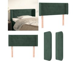 vidaXL Hoofdbord met randen 93x16x78/88 cm fluweel donkergroen - Hoofdbord - Hoofdborden - Hoofdeinde - Houten Hoofdbord