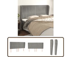 vidaXL Hoofdbord met randen - Fluweel - Lichtgrijs Hoofd Bord - Hoofdkussen - Beddengoed - Tweepersoonsbed - King Size Bed
