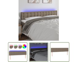 vidaXL Hoofdbord Met Verlichting - Hoofd Bord Led - Hoofdbord LED 180x5x78/88 cm stof taupe - Slaap Kamer Decoratie - Led Lamp - Headboard