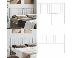 vidaXL Hoofdbord metaal wit 160 cm - Hoofdbord - Hoofdborden - Hoofdeinde - Metalen Hoofdbord