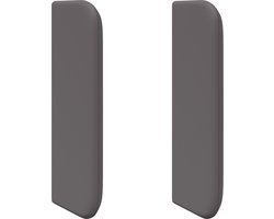 vidaXL - Hoofdbord - oor - 2 - st - Grijs - Plywood - en - Faux - Leer