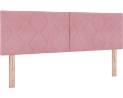 vidaXL - Hoofdbord - Roze - 160 - cm - Fluweel