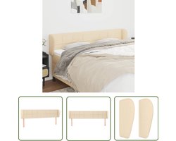vidaXL Hoofdbord - Stof - Crèmekleurig - 163x78 cm Hoofd Bord - Hoofdeinde - Beddecoratie - Stoffen Hoofdbord - Creme Kleur