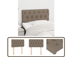 vidaXL Hoofdbord - Stof - Taupe - 80x7x78/88 cm Hoofd Bord - Hoofdkussen - Beddecoratie - Slaap Accessoires - Taupes Kleuren