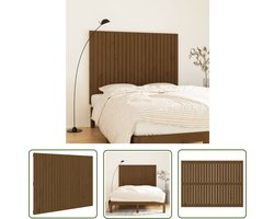 vidaXL Hoofdbord - Wand Headboard - Wandhoofdbord 146,5x3x110 cm massief grenenhout honingbruin - Grenenhout - Hout - Classic Design