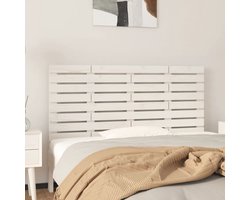 vidaXL - Hoofdbord - wandmontage - 146x3x63 - cm - massief - grenenhout - wit