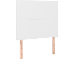vidaXL - Hoofdbord - wit - 100x5x118/128 - cm - kunstleer