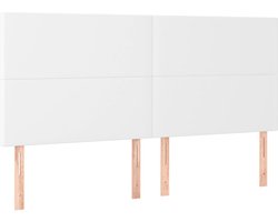 vidaXL - Hoofdbord - wit - 180x5x118/128 - cm - kunstleer