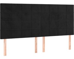 vidaXL - Hoofdbord - zwart - 160x5x118/128 - cm - fluweel