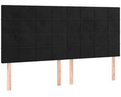 vidaXL - Hoofdbord - zwart - 180x5x118/128 - cm - fluweel