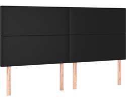 vidaXL - Hoofdbord - zwart - 180x5x118/128 - cm - kunstleer
