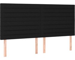 vidaXL - Hoofdbord - zwart - 180x5x118/128 - cm - stof