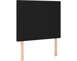 vidaXL - Hoofdbord - zwart - 80x5x118/128 - cm - stof