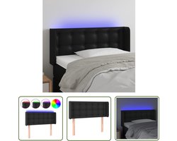 vidaXL Hoofdbord Zwart - Hoofd Bord Led - Hoofdbord LED 103x16x78/88 cm kunstleer zwart - Hoofdbord Met Verlichting - Led Headboard - Elektrisch Hoofdbord