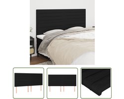 vidaXL Hoofdbord Zwart - Klassieke Hoofdbord - Hoofdborden 4 st 100x5x78/88 cm stof zwart - Hoofdbord Textiel - Beddecoratie - Bedroom Decor