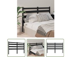 vidaXL Hoofdbord Zwart - Massief Grenenhout Houten Hoofdbord - Hoofdeinde - Massief Grenenhout - Zwart Hoofdbord - Beddecoratie