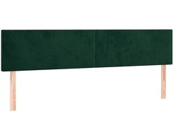 vidaXL - Hoofdborden - 160x5x78/88 - cm - fluweel - donkergroen