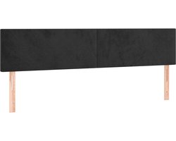 vidaXL - Hoofdborden - 160x5x78/88 - cm - fluweel - zwart